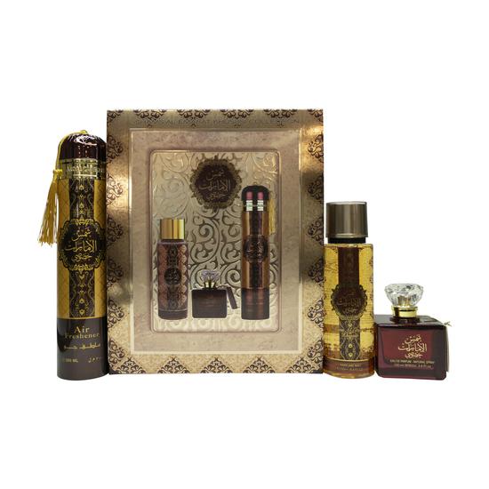 Ard Al Zaafaran Shams Al Emarat Khususi Gift Set 100ml Eau De Parfum + 250ml Body Mist + 300ml Air Freshener