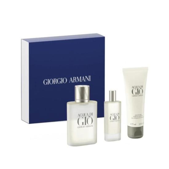 Armani Acqua Di Gio Eau De Toilette Men's Aftershave Gift Set Spray With 75ml Shower Gel + 15ml Eau De Toilette