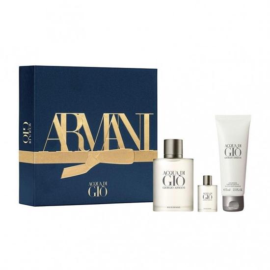 armani giorgio armani acqua di gio for men gift set with 50ml eau de toilette spray, 75ml shower gel & 5ml miniature