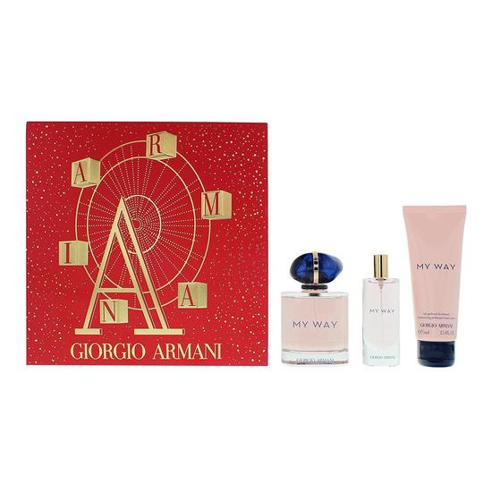 Giorgio Armani My Way Eau De Parfum 90ml + 15ml + Body Lotion 75ml Gift Set 90ml
