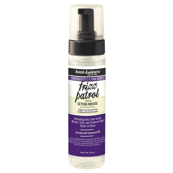 Aunt Jackie's Grapeseed Frizz Patrol Setting Mousse 8oz