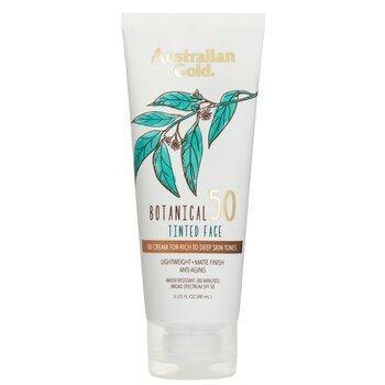Australian Gold Botanical Sunscreen SPF 50 Tinted Face BB Cream Rich To Deep 89ml