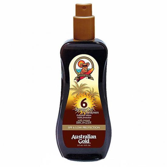 Australian Gold Instant Bronzer Sunscreen Spray Gel SPF 6 237ml