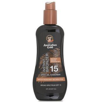 Australian Gold Spray Gel Sunscreen SPF 15 With Instant Bronzer 237ml