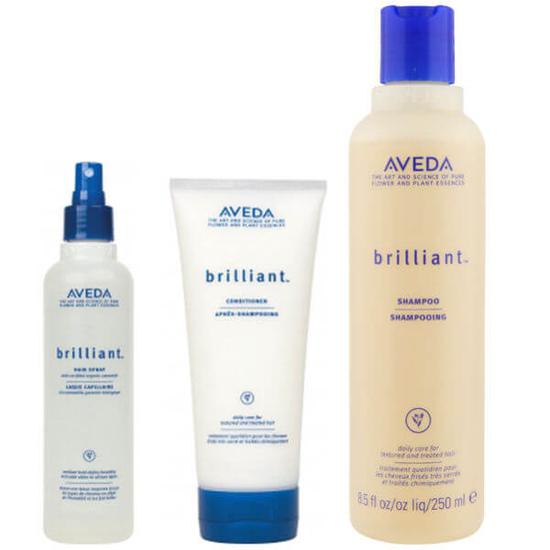 Aveda Brilliant Trio- Shampoo, Conditioner & Hairspray