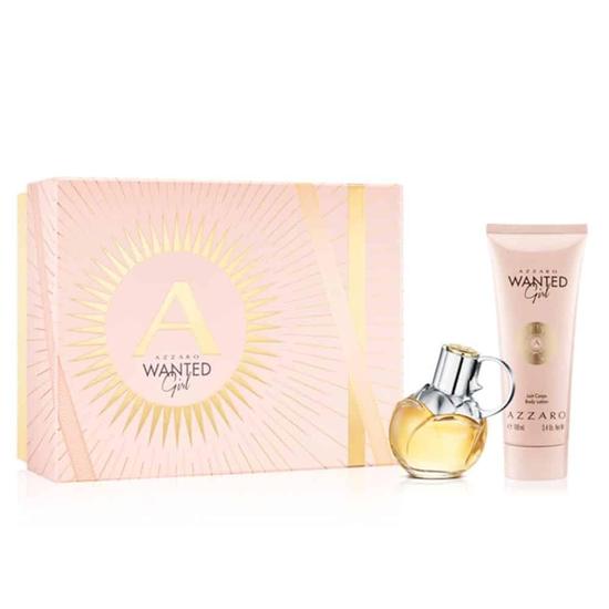 Azzaro Wanted Girl Eau De Parfum Women's Perfume Gift Set Spray With Body Lotion 30ml