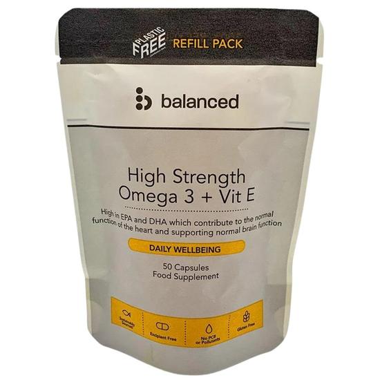 Balanced High Strength Omega 3 + Vitamin E Capsules 50 Capsules - Refill