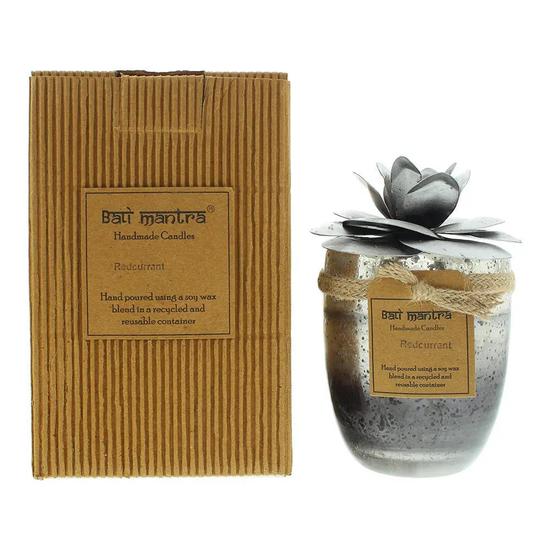 Bali Mantra Camellia Glass Silver Redcurrant Candle