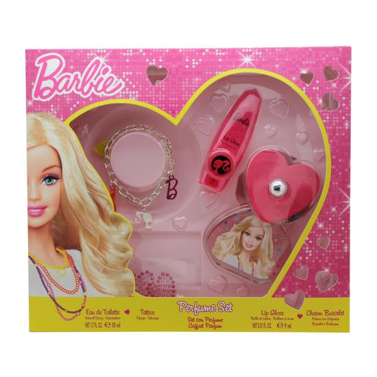 Barbie Gift Set 50ml Eau De Toilette + 3.5ml Nail Polish + Nail Stickers + Nail Dryer