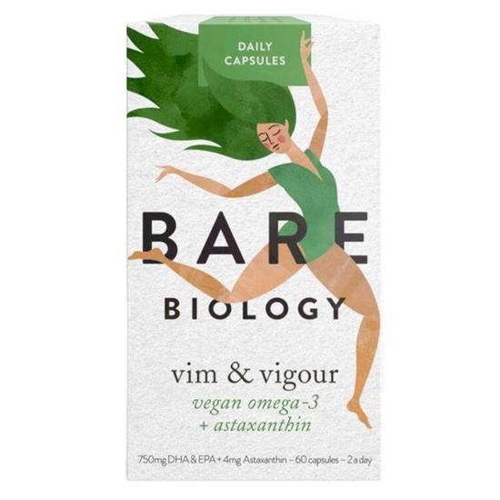Bare Biology Vim & Vigour Vegan Omega-3 & Astaxanthin Caps 60