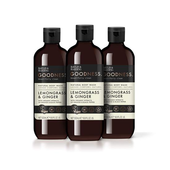 Baylis & Harding Goodness Lemongrass & Ginger Body Wash 3 x 500ml