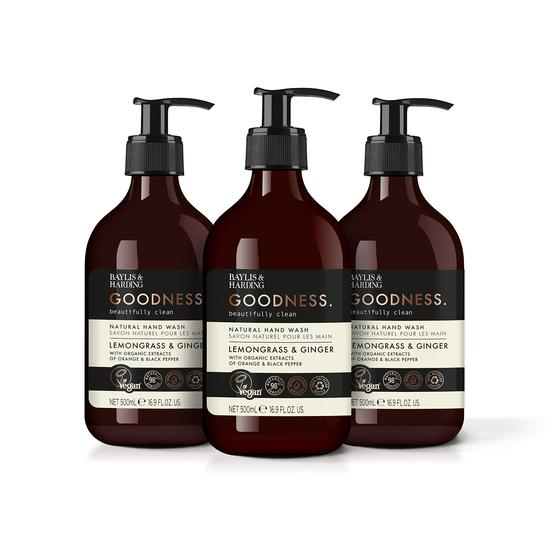 Baylis & Harding Goodness Lemongrass & Ginger Hand Wash 3 x 500ml