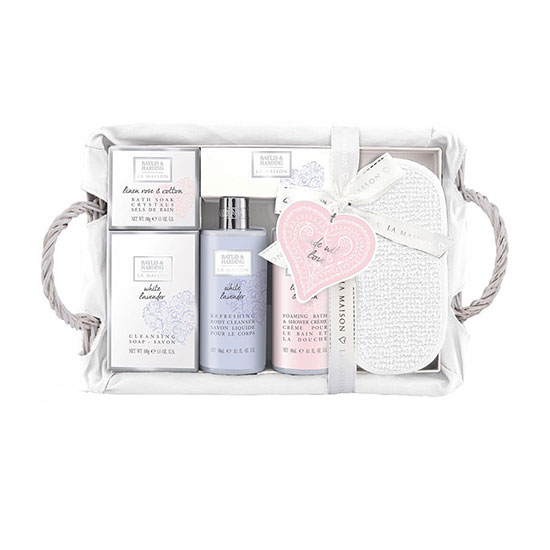 Baylis & Harding Linen Rose & Cotton Pamper Basket