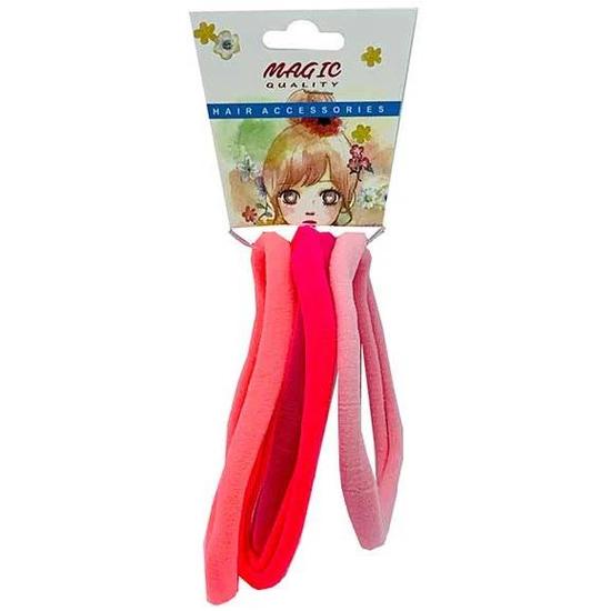 Beauty Collection Magic Quality Hair Elastic Bands Lt15p LONG / Mix Pink