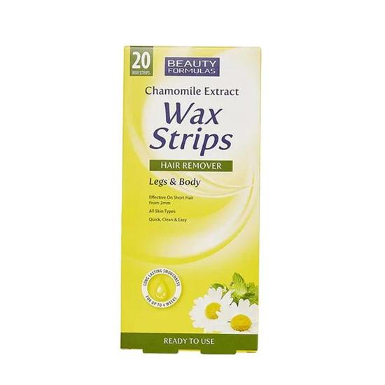 Beauty Formulas : Chamomile Extract Hair Removal Wax Strips For Legs & Body 20 Wax Strips
