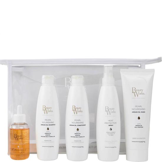 Beauty Works Argan Moisture Repair Gift Set 5-in-1 hair extension maintenance kit