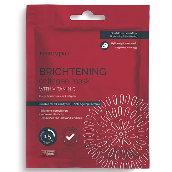 BeautyPro Brightening Collagen Sheet Mask With Vitamin C