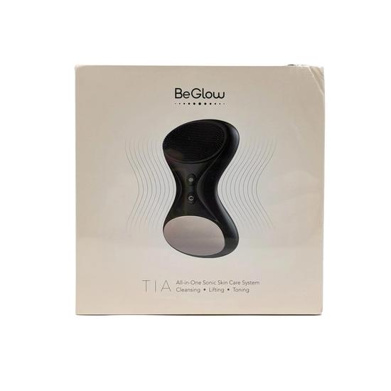 BeGlow TIA Facial Toning & Cleansing Sonic Device Black Imperfect Box