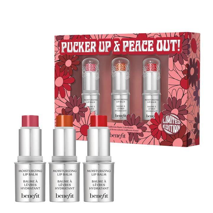 Benefit Pucker Up & Peace Out Moisturising Lip Balm Trio Set