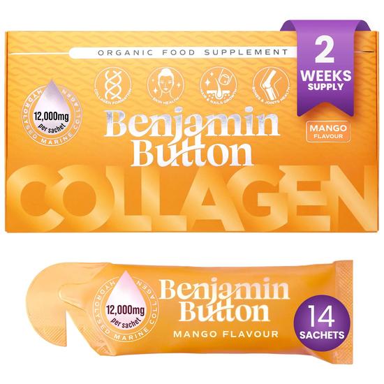 Benjamin Button Mango 12,000mg Marine Collagen Liquid Sachets x 14