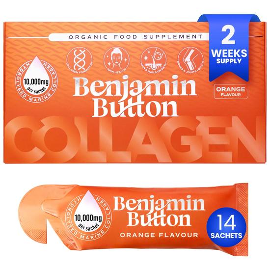 Benjamin Button Orange 10,000mg Marine Collagen Liquid Sachets x 14
