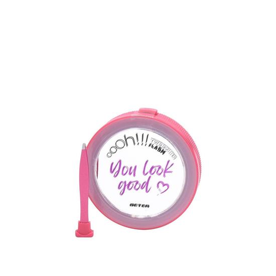 Beter Oooh!!! Tweezers Flash Double 10x Mirror Pink