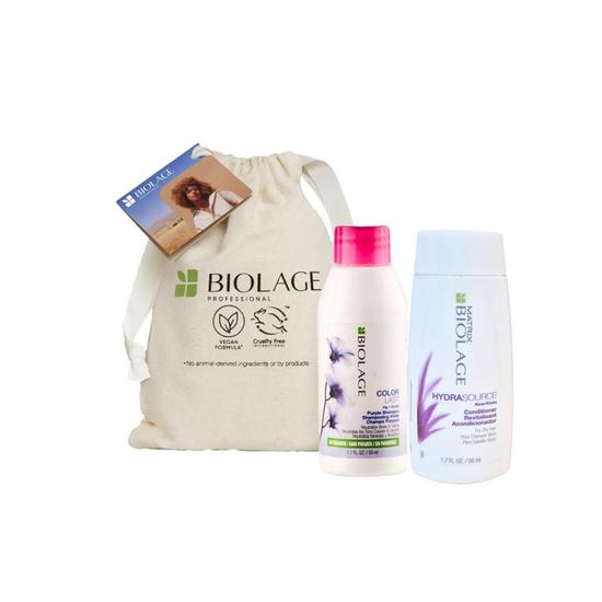 Biolage Mini Travel Duo Colorlast Purple Shampoo & Hydrasource Conditioner