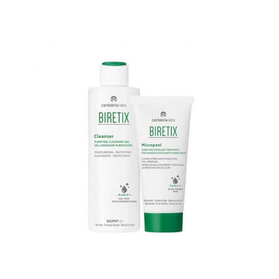 Biretix Cleanser Purifying Cleansing Gel + Micropeel Purifying Exfoliant Treatment 200ml + 50ml