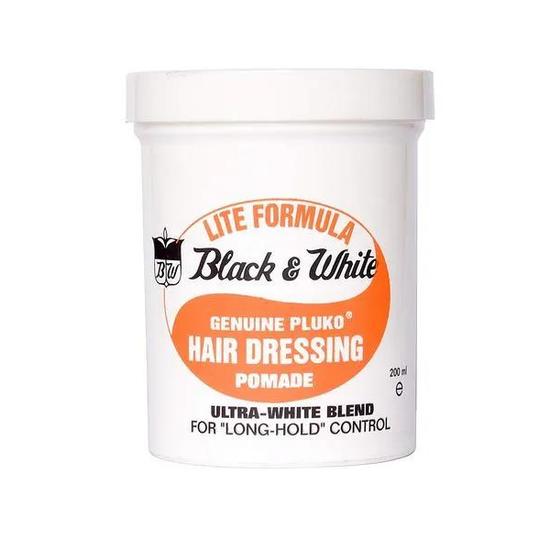 Black & White Genuine Pluko Hair Dressing Pomade Lite Formula 200ml