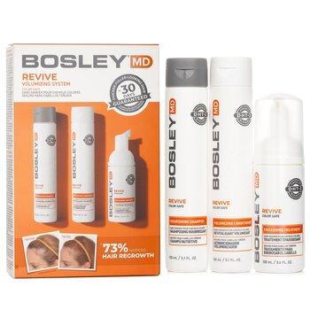 Bosley MD BosRevive Volumising Colour Safe Kit: Nourishing Shampoo 5.1oz+Volumizing Conditioner 5.1oz+Leave-In Treatment 3.4oz