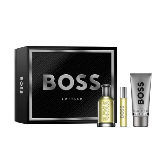 Boss Bottled Men's Aftershave Gift Set 100ml Eau De Toilette + 100ml Shower Gel + 10ml Eau De Toilette