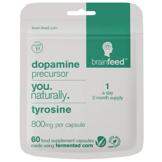 Brain Feed Dopamine Precursor Tyrosine 800mg Capsules 60 Capsules
