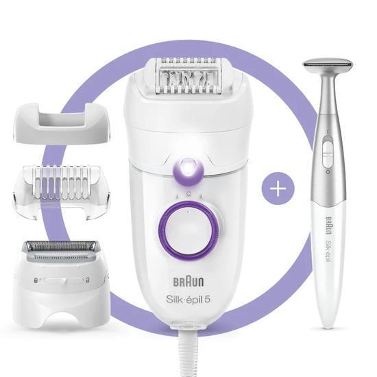 Braun Silk Epil 5 Power 5-825 Epilator With 3 extras, including bikini styler