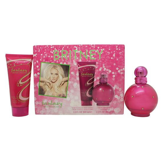 Britney Spears Fantasy Gift Set 100ml Eau De Parfum + 100ml Body Souffle