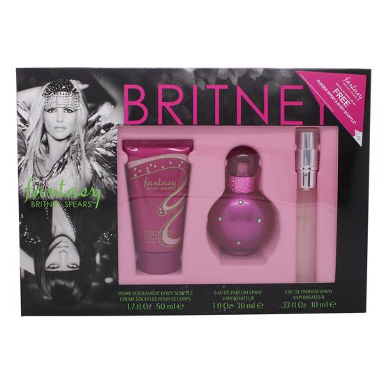 Britney Spears Fantasy Gift Set 30ml Eau De Parfum Spray + 50ml Body Souffle + 10ml Eau De Parfum Spray