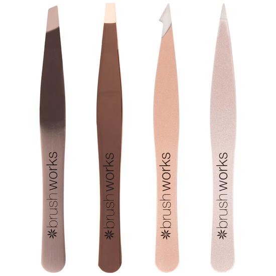 Brushworks HD Combination Tweezer Set Gold