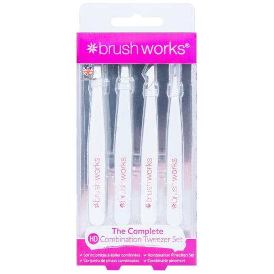 Brushworks HD Combination Tweezer Set White