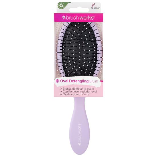 Brushworks Oval Detangling Hair Brush Purple
