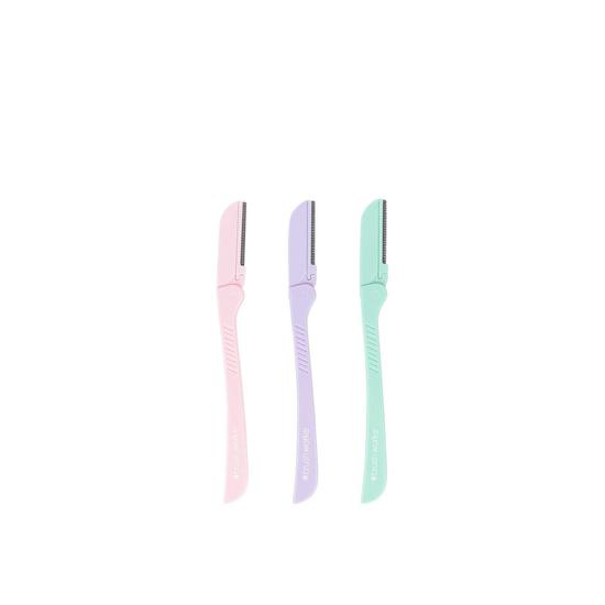Brushworks Precision Eyebrow Razors Pastel x3