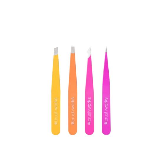Brushworks The Complete Combination Tweezer Set Brights