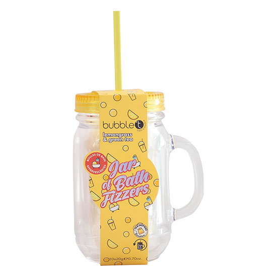 Bubble T Jar Of Bath Fizzers Lemongrass & Green Tea 20g