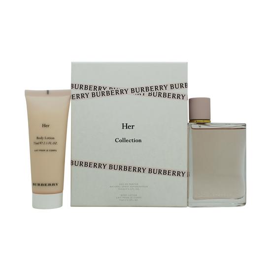 BURBERRY Her Gift Set 100ml Eau De Parfum + 75ml Body Lotion + 10ml Eau De Parfum