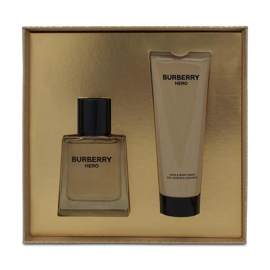 BURBERRY Hero 50ml Eau De Toilette 75ml Hair & Body Wash Set Gift Set