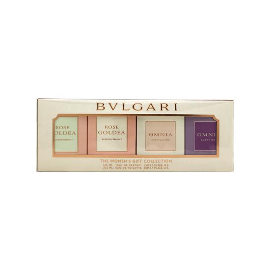 Bvlgari Miniatures Gift Set 5ml Rose Goldea Blossom Delight Eau De Parfum + 5ml Rose Goldea Blossom Delight Eau De Toilette + 5ml Omnia Crystalline Eau De Toilette