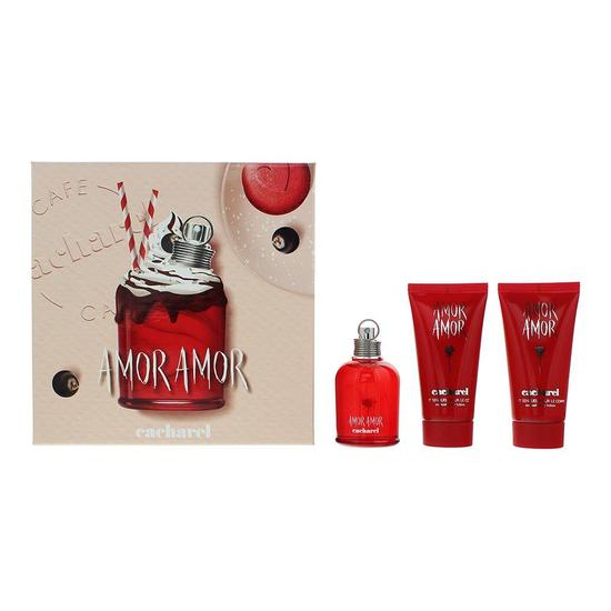 Cacharel Amor Amor Eau De Toilette 50ml + 2 x Body Lotion 50ml Gift Set 50ml