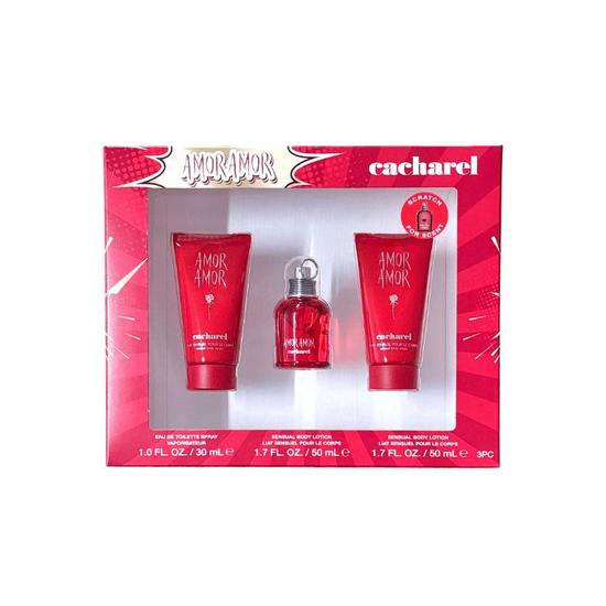 Cacharel Amor Amor Gift Set 30ml Eau De Toilette + Body Lotion 2x50ml