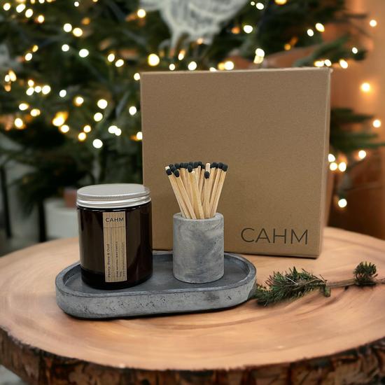CAHM Candle, Tray & Match Pot Gift Set