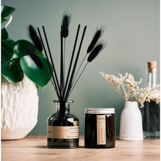 CAHM Reed Diffuser & Candle Gift Set Black