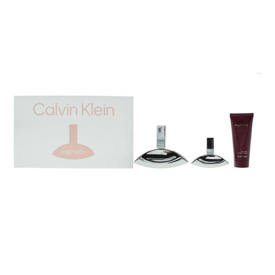 Calvin Klein Euphoria Eau De Parfum 100ml + 30ml + Body Lotion Gift Set For Her 100ml