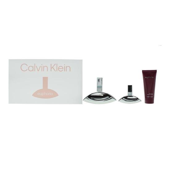 Calvin Klein Euphoria Eau De Parfum 100ml + 30ml + Body Lotion Gift Set For Her